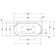 Акриловая ванна 185х95 см R Duravit Luv 700432000000000