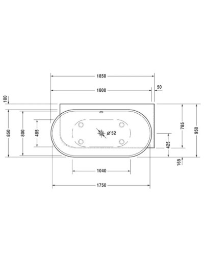 Акриловая ванна 185х95 см R Duravit Luv 700432000000000