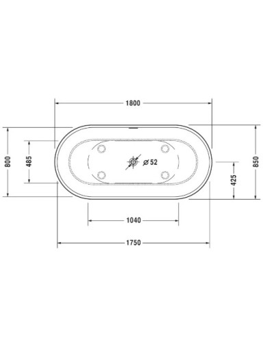 Акриловая ванна 180х85 см Duravit Luv 700434000000000