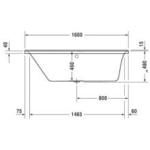 Акриловая ванна 160х70 см L Duravit P3 Comforts 700371000000000