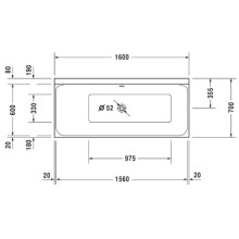 Акриловая ванна 160х70 см L Duravit P3 Comforts 700371000000000