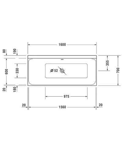 Акриловая ванна 160х70 см L Duravit P3 Comforts 700371000000000