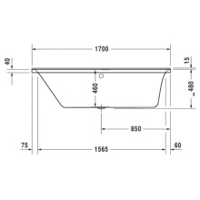 Акриловая ванна 170х70 см L Duravit P3 Comforts 700373000000000
