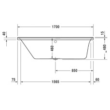 Акриловая ванна 170х70 см L Duravit P3 Comforts 700373000000000