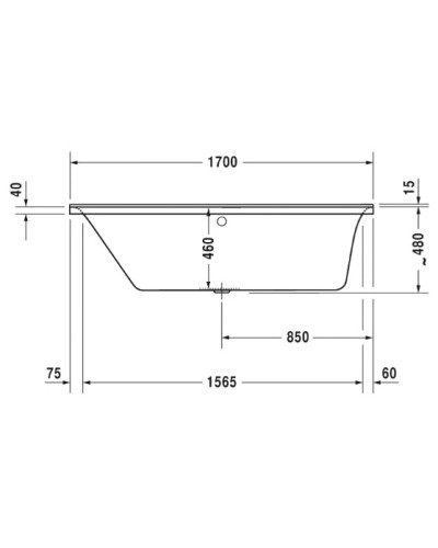 Акриловая ванна 170х70 см L Duravit P3 Comforts 700373000000000