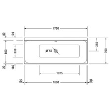Акриловая ванна 170х70 см L Duravit P3 Comforts 700373000000000