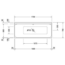 Акриловая ванна 170х70 см L Duravit P3 Comforts 700373000000000