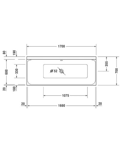 Акриловая ванна 170х70 см L Duravit P3 Comforts 700373000000000