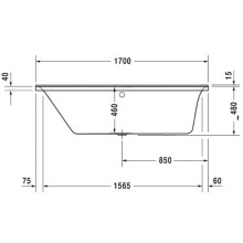 Акриловая ванна 170х75 см L Duravit P3 Comforts 700375000000000