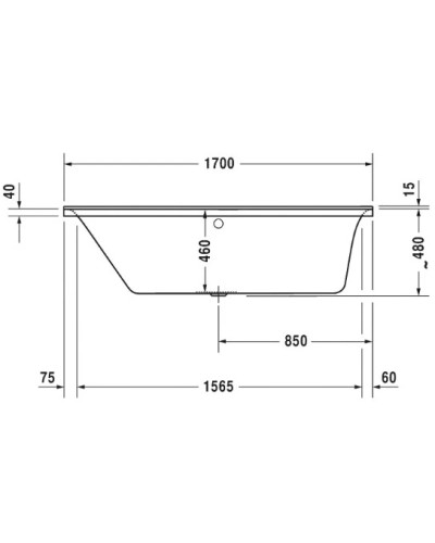 Акриловая ванна 170х75 см L Duravit P3 Comforts 700375000000000