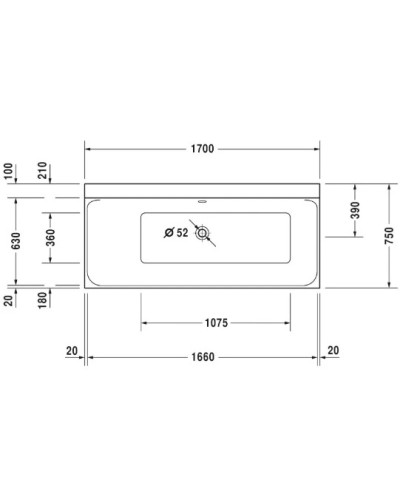 Акриловая ванна 170х75 см L Duravit P3 Comforts 700375000000000