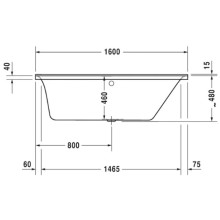 Акриловая ванна 160х70 см R Duravit P3 Comforts 700372000000000