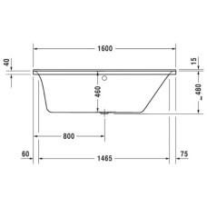 Акриловая ванна 160х70 см R Duravit P3 Comforts 700372000000000