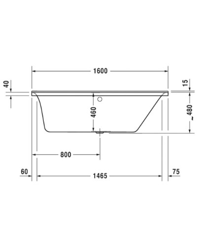 Акриловая ванна 160х70 см R Duravit P3 Comforts 700372000000000