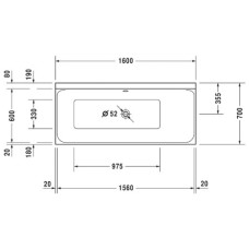 Акриловая ванна 160х70 см R Duravit P3 Comforts 700372000000000
