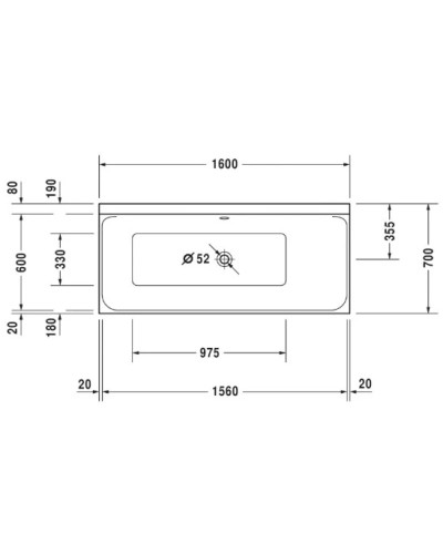 Акриловая ванна 160х70 см R Duravit P3 Comforts 700372000000000