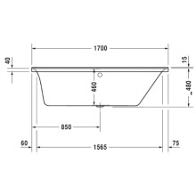 Акриловая ванна 170х70 см R Duravit P3 Comforts 700374000000000