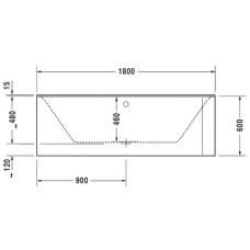 Акриловая ванна 180х80 см L Duravit P3 Comforts 700379000000000