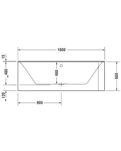 Акриловая ванна 180х80 см L Duravit P3 Comforts 700379000000000