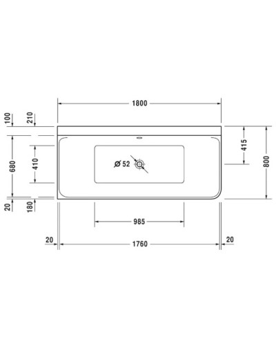Акриловая ванна 180х80 см L Duravit P3 Comforts 700379000000000