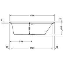 Акриловая ванна 170х75 см R Duravit P3 Comforts 700376000000000