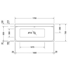 Акриловая ванна 170х75 см R Duravit P3 Comforts 700376000000000