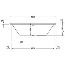 Акриловая ванна 180х80 см Duravit P3 Comforts 700377000000000