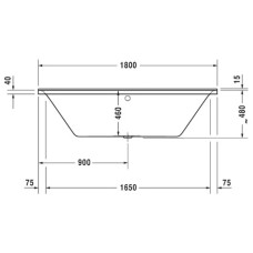 Акриловая ванна 180х80 см Duravit P3 Comforts 700377000000000