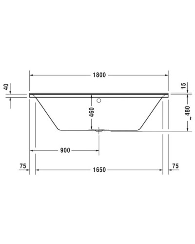Акриловая ванна 180х80 см Duravit P3 Comforts 700377000000000