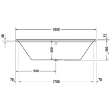 Акриловая ванна 190х90 см Duravit P3 Comforts 700378000000000