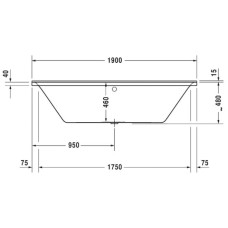 Акриловая ванна 190х90 см Duravit P3 Comforts 700378000000000
