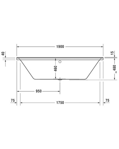 Акриловая ванна 190х90 см Duravit P3 Comforts 700378000000000