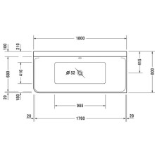 Акриловая ванна 180х80 см R Duravit P3 Comforts 70038000000000