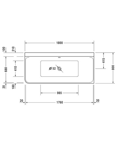 Акриловая ванна 180х80 см R Duravit P3 Comforts 70038000000000
