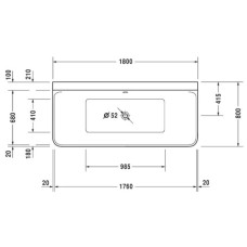 Акриловая ванна 180х80 см Duravit P3 Comforts 700381000000000