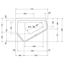 Акриловая ванна 177х130 см L Duravit Paiova 5 700390000000000
