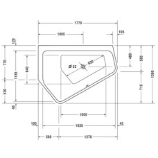 Акриловая ванна 177х130 см L Duravit Paiova 5 700394000000000