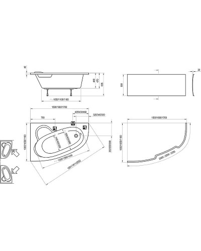 Акриловая ванна Ravak Asymmetric 170x110 R C491000000 без гидромассажа