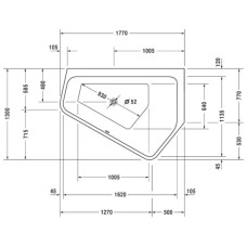 Акриловая ванна 177х130 см R Duravit Paiova 5 700391000000000