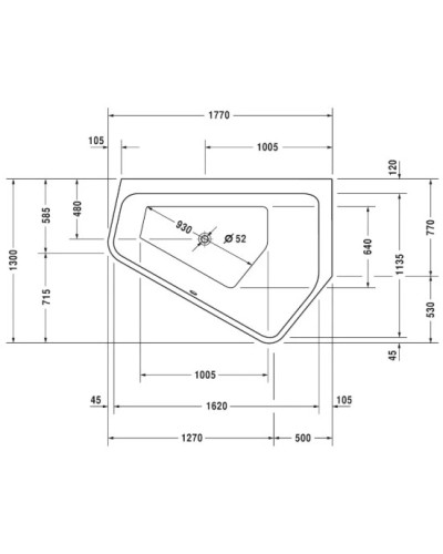 Акриловая ванна 177х130 см R Duravit Paiova 5 700391000000000