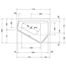 Акриловая ванна 177х130 см R Duravit Paiova 5 700395000000000
