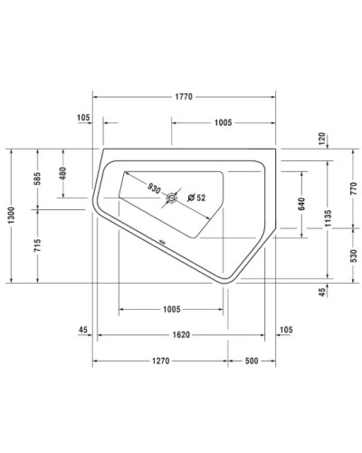 Акриловая ванна 177х130 см R Duravit Paiova 5 700395000000000