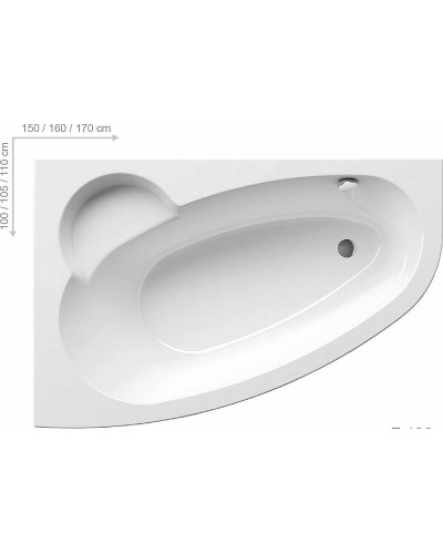 Акриловая ванна Ravak Asymmetric 150x100 L C441000000 без гидромассажа