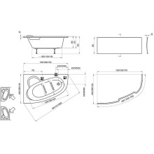 Акриловая ванна Ravak Asymmetric 150x100 L C441000000 без гидромассажа