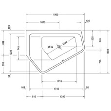 Акриловая ванна 190х140 см L Duravit Paiova 5 700392000000000