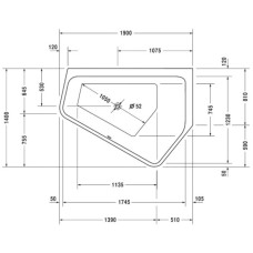 Акриловая ванна 190х140 см R Duravit Paiova 5 700393000000000