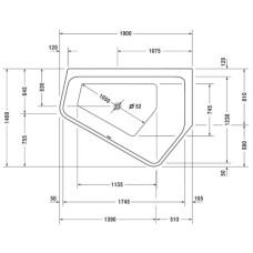 Акриловая ванна 190х140 см R Duravit Paiova 5 700397000000000