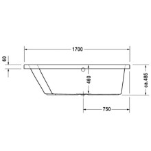 Акриловая ванна 170х100 см L Duravit Paiova 700212000000000