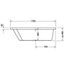 Акриловая ванна 170х100 см L Duravit Paiova 700212000000000