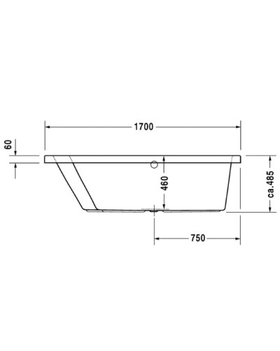 Акриловая ванна 170х100 см L Duravit Paiova 700212000000000